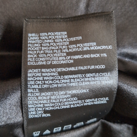 LAUNDRY by Shelly Segal Women's Puffer Jacket w/ Cinched Waist and Fur Hood, XS - Picture 13 of 15